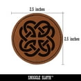 thumbnail image 2 of Clover Irish Celtic Knot 2.5" Faux Leather Round Engraved Iron-On Patch - Brown, 2 of 6