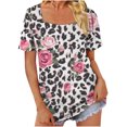 thumbnail image 2 of Fiudx Ofertas Flash Del Día Solo En Línea Top de Manga Corta con Cuello Cuadrado Regular y Estampado Sexy de Verano para Mujer, 2 of 6