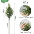 8 Pcs Christmas Norfolk Pine Branches, 36 Inch Real Touch Artificial
