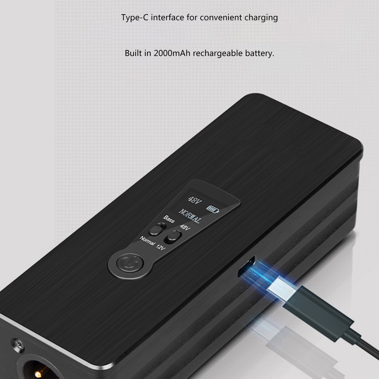 External Source 48V Supply for Condenser Microphones Music Recording Equipment for Quality Music Recording