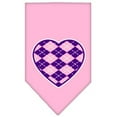 thumbnail image 5 of Pet and Dog Bandana Screen Printed, "Argyle Heart Purple", 5 of 5