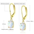 thumbnail image 2 of 18K Yellow Gold Plated 6*8mm Oval White Fire Opal Birthstone Leverback Earrings for Women, 2 of 5