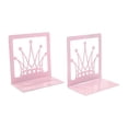 thumbnail image 1 of Crown Bookends para estantes, tapón de libros, metal, Estudio de decoración de estanterías Libro termina el organizador de libros de diario para la, 1 of 8