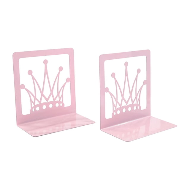 Crown Bookends para estantes, tapón de libros, metal, Estudio de decoración de estanterías Libro termina el organizador de libros de diario para la
