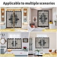 thumbnail image 5 of Retro Flowers Kitchen Curtains Window Panels, Boho Ethnic Retro Abstract Florals Grid Insulated Window Treatment Curtain, Grommet Curtains for Bedroom/Living Room/Bathroom, 2 Piece 52"Wx84"L, 5 of 8