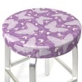 thumbnail image 3 of Balery Purple Butterflies Floral Fundas de asiento para taburete de bar redondo de tela de terciopelo ajustables que protegen de arañazos y manchas para sillas de 14 a 17 pulgadas.-14 inch, 3 of 7