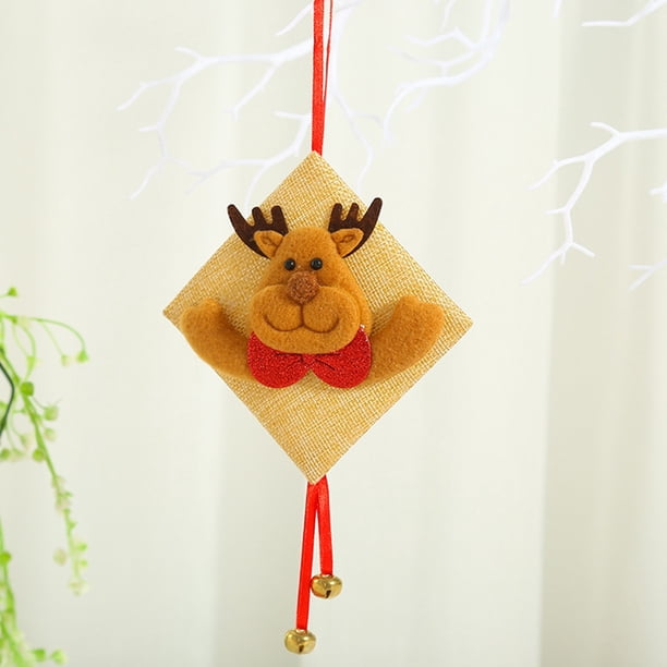 Fiudx Ofertas de la semana Colgante de tela navideña de 5 pulgadas, colgante brillante, colgante de campana dorada, escena de actividad, accesorios de fotografía, escena de disfraces