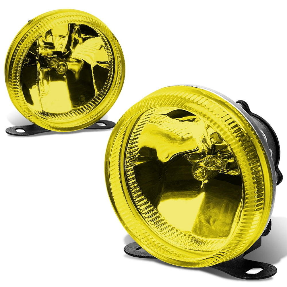 For Pair of 3.5" Round Universal Amber Glass Lens Fog Lights + Adjustable Mounting Kit Walmart