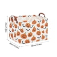 thumbnail image 2 of Novryn Halloween Storage Bin, Large Foldable Fabric Organizer Basket With Handles, Waterproof Halloween Print, 15 x 10.2 x 9.8 Inch - White Pumpkin Print, 2 of 6