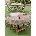 thumbnail image 3 of Outdoor Tablecloth with Umbrella Hole & Zipper, Orange Brown Palm Leaves Round Tablecloth 60 Inch, Summer Tropical Plants Botanical Patio Table Cover Waterproof Table Cloth for Picnic/Party, 3 of 7