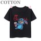 thumbnail image 3 of 2024 Disney Anime Stitch Moda Verano Niños Múltiples Dibujos Animados Algodón Camisetas Cuello Redondo Casual Manga Corta Estampado Patrón, 3 of 5