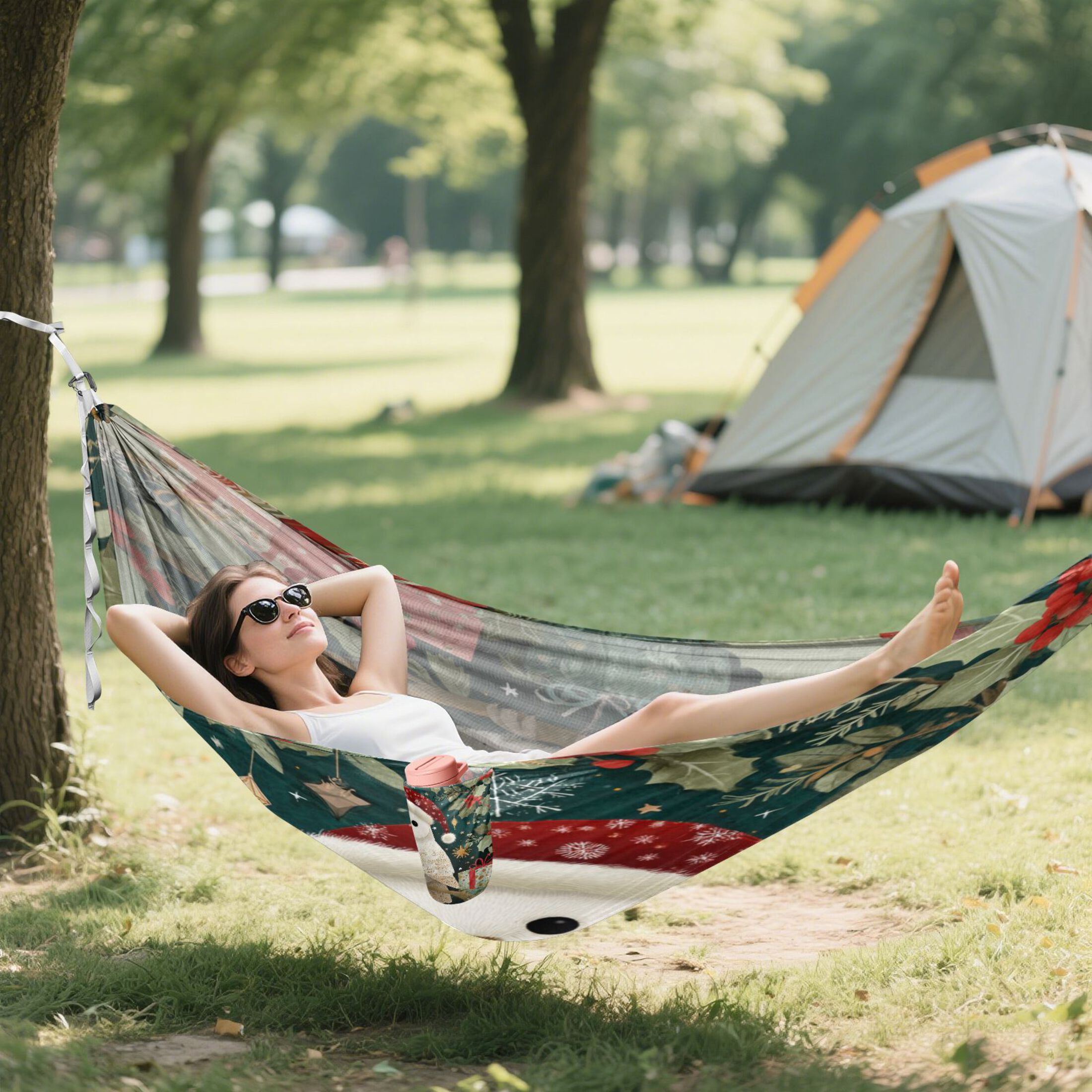 Hammock Camping Hammock Nylon Portable Hammock Travel Camping Hammock Warm Christmas Owl