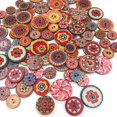 thumbnail image 1 of 100PCS Wooden Decorative Buttons Mixed Printing Flower Buttons 2 Holes Buttons, 1 of 7
