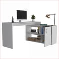 thumbnail image 6 of Desks Modern L-Shaped Desk with Open & Closed Storage, 59” Work Surface | White | Particle Board, 6 of 7