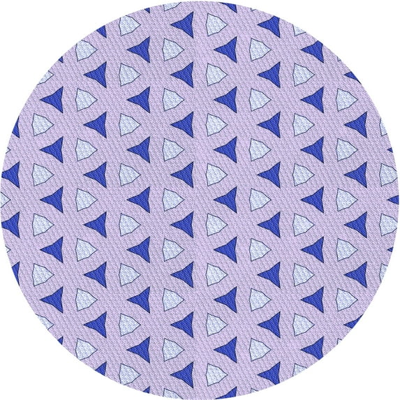 Ahgly Company Indoor Round Patterned Crocus Purple Area Rugs, 5' Round