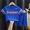 thumbnail image 4 of NIEWTR Boys Clothes 2 Piece Set Size Short Sleeve T-Shirt & Shorts Set Casual Spring Summer Outfits(A01-Blue,6-7 Years), 4 of 4
