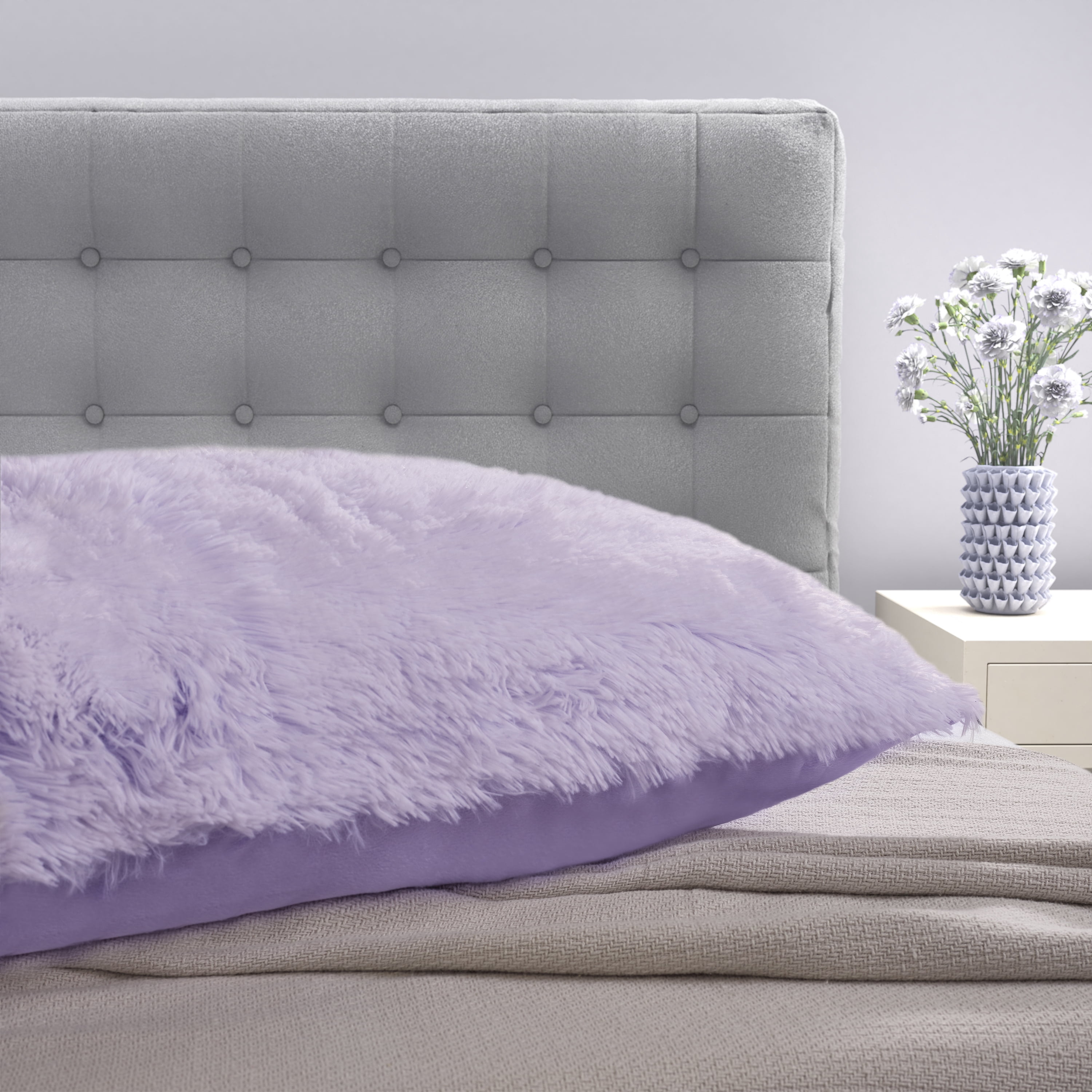 Your Zone Fluffy Body Pillow, Purple