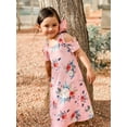 thumbnail image 6 of Arshiner Girl's Swing Dress Summer Solid Off Shoulder Short Sleeve with Pockets, 6 of 8