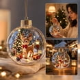 thumbnail image 6 of romoty Light Up Christmas Tree Ball Ornament, 3.15x3.15 Inch Clear LED Bauble with Woodland Reindeer & Gifts for Tree Mantel Decor, 6 of 7