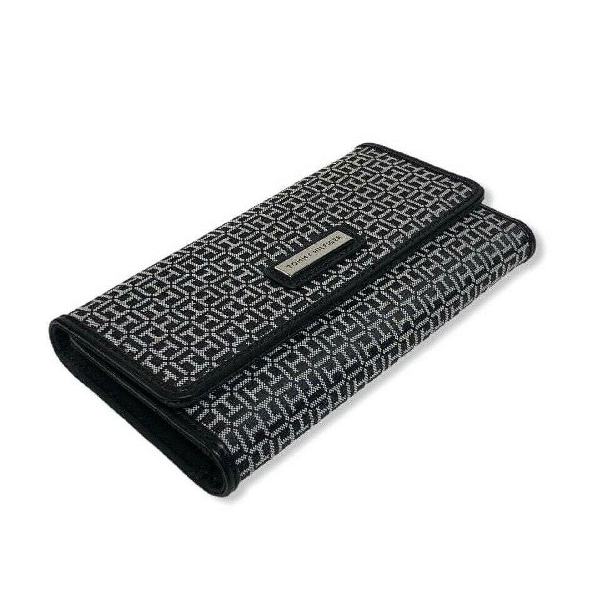 Tommy Hilfiger Womens Wallet Snap Closure Trifold Casual Checkbook - Black TH Monogram - image 3 of 3