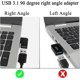 thumbnail image 2 of Adaptador USB 3.1 macho a hembra de 10 Gbps en ángulo de 90°, convertidor de conector USB A 3.1 en ángulo recto, compatible con transferencia de datos, OTG, carga de 3 A, 2 piezas (curva lateral en án, 2 of 5