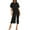 Black, variant on YOTMKGDO Jumpsuits for Women O Neck Women Casual Jumpsuit O Neck Solid Color Junpsuit Short Sleeve Belted Wide Elegant Leg Pant Jumpsuit, Sizes S-XL