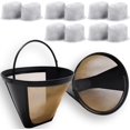 thumbnail image 1 of 2Pack Reusable Coffee Filter Replacement and 10Pack Charcoal Water Filters Compatible with Cuisinart Coffee Maker, 1 of 7