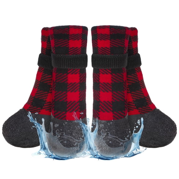 Anti Slip Dog Socks Boots, Dog Shoes for Hot/Cold Pavement Snow Rain Days,Waterproof Grip Dog Booties Paw Protector for Hardwood Floor, Prevent Licking for Small Medium Large Senior Old Dogs