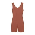 thumbnail image 6 of YDKZYMD Romper Dresses for Women with Shorts Sleeveless Vacation Summer Tank Top Shorts Maternity Dressy with Pockets One Piece Petite Casual Baggy Jumpsuits Brown S, 6 of 7