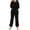 Black, variant on AHTJRT Kids Lounge Pajama Sets 2 Pieces Winter Thermal Fluffy Sherpa Fleece Sets Log Sleeve Crewneck Pullover and Pants Outfit White 9-10 Years