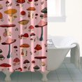 thumbnail image 4 of Colorful Mushroom Floral Pink Pattern Shower Curtain 36"x72" ,Bathroom Decorative Shower Curtains Set with 12 Hooks,Modern Waterproof Washable Shower Curtain, 4 of 6