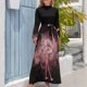 thumbnail image 3 of Vestido largo de noche con acuarela de flamencos y rosas rosas, traje de verano para mujer, 3 of 4