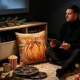 thumbnail image 6 of InsCrazy Autumn Pumpkin Throw Pillow Covers 18x18 Maple Leaves Couch Pillow Cases Thanksgiving Cushion Covers for Home Outdoor Sofa Decor (1Pcs), 6 of 7