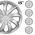 thumbnail image 6 of Winjet 15 In Wheel Covers Snap on Hub Caps Tire + Steel Rim Silver Fits, 6 of 14