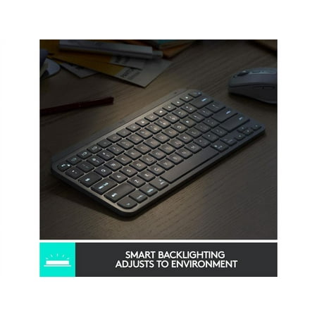 Logitech - MX Keys Mini TKL Wireless Bluetooth Scissor Keyboard with Backlit Keys - Black