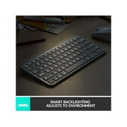 Logitech MX Keys Mini Minimalist Wireless Illuminated Keyboard, Compact, Bluetooth, Backlit, USB-C, Compatible with Apple macOS, iOS, Windows, Linux, Android, Metal Build - BLACK