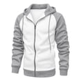 thumbnail image 4 of HGIEYS Men's Full-Zip Hoodie Sweatshirt Jackets Contrast Hoodies Lightweight Sweatshirt Color Block Jacket Coats, 4 of 4