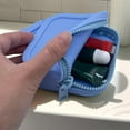thumbnail image 3 of Mini Makeup Bag Zippered,Toiletry Portable Travel Bag Coin Purse, Waterproof Silicone Material 3.5x3.5x1.2 Inches Compact Design, For Cosmetics Jewelry Toiletries Unisex Office Travel Gym Beach, 3 of 6