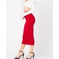 thumbnail image 3 of The Essential Midi Skirt-Red, 3 of 4