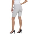 thumbnail image 4 of HDE Pull On Bermuda Shorts For Women Mid Rise 10" Inseam Shorts with Pockets Cool Gray L, 4 of 6