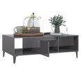 thumbnail image 2 of vidaXL Coffee Table High Gloss Grey 103.5x60x35 cm Engineered Wood, 2 of 5
