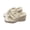Ivory white, variant on Women’s Polka Dot Knot Wedge Slide Sandals Open Toe Platform Mule Shoes