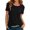 Black, variant on Women Basic T Shirts Solid Color Short Sleeve Ringer Tee Shirt Comfort Modern Fit Casual Summer Tops Blue XXL