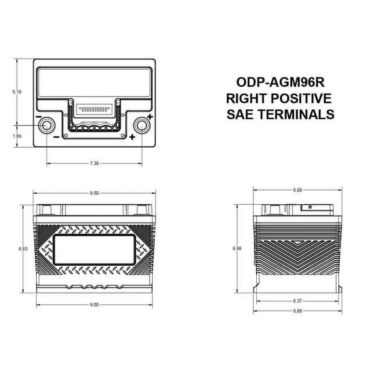 Odyssey AGM 12 Volt Automotive Battery Group Size 41, 600 CCA Top Post