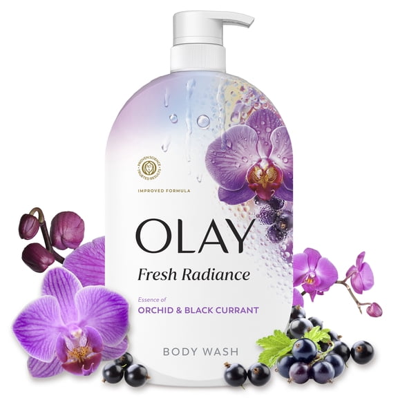 Olay Fresh Radiance Body Wash, Orchid & Black Currant, with Vitamin B3, 35 fl oz
