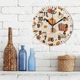 thumbnail image 3 of Yayeee 10" Wall Clock Battery Operated Quartz Round Silent Non-Ticking Home Decor, Fall Beige Pumpkin, 3 of 6