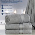 thumbnail image 2 of Casa Lino Juego De 4 Toallas De Baño Gris Plateado (54"" X 27") - Juego De Toallas De Baño Grandes - Toallas 100% Algodón Para Baño - Paquete Múltiple De Toallas De Baño Altamente Absorbentes Y De Sec, 2 of 5