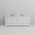 thumbnail image 5 of Dukes 84 in. W x 22 in. D White Double Bath Vanity, Carrara Marble Top, and Faucet Set, 5 of 10