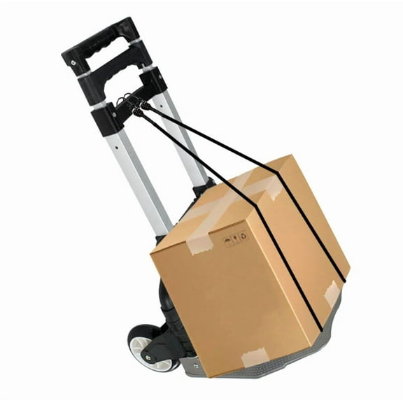 WSSYzyzf Heavy-Duty Folding Luggage Cart, Black Aluminum Hand Trolley for Moving Boxes, Suitcases, and Heavy Items, Compact and Portable with 150 lbs Capacity