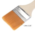 thumbnail image 3 of Uxcell 6" Paint Brush 1.6" Width Soft Nylon Bristle with Wood Handle Yellow 3Pcs, 3 of 5